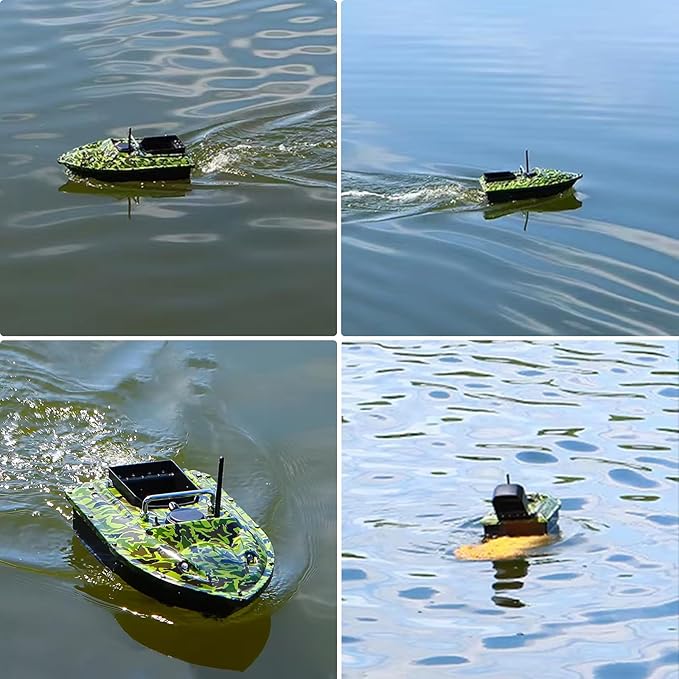 RC Bait Boat for Fishing – 547-Yard Range 2KG Load Auto Return Long Battery Life – Perfect for Carp Fishing (Camo Green)