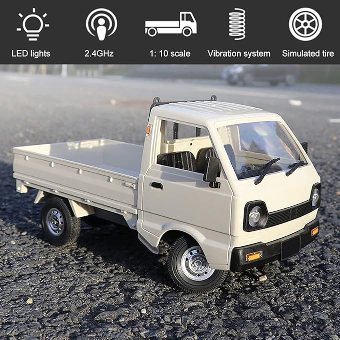 Mostop WPL D12 RC Drift Car Crawler 2.4Ghz Remote Control Car Drifting Crawler with 2 Batteries 1:10 Off Road Climbing Vehicle Pickup Truck Hobby RC Truck Toys for Kids Boys Adults