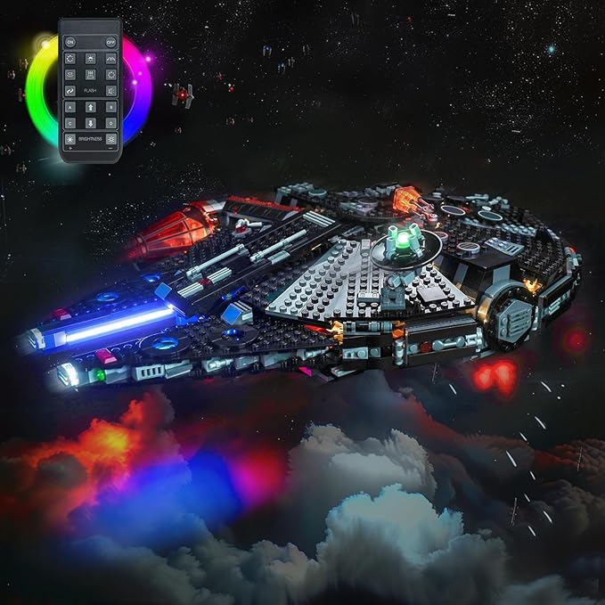 Upgraded Led Light Kit Compatible with Lego Star Wars The Dark Falcon Building Set RC Version Compatible with Lego 75389 (Model Not Included)