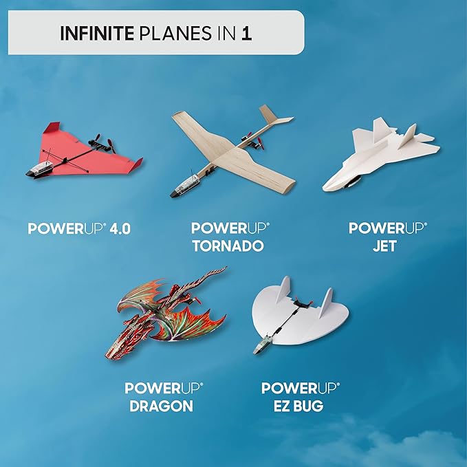POWERUP 4.0 The Next-Generation Smartphone Controlled Paper Airplane Kit RC Controlled. Easy to Fly with Autopilot &amp Gyro Stabilizer. for Hobbyists Pilots Tinkerers.