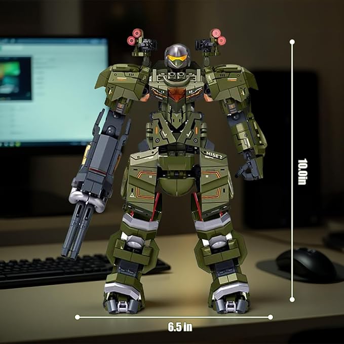 HIGH GODO Main Battle Mech Robot Transforming Building Blocks Set for AdultsCity Warrior Justice Hero Soldier Mech Model Building Kit Cool Creative Robots Toys Gift for Teens 598 Pieces