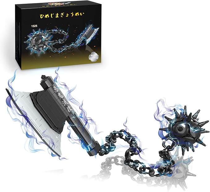 HIGH GODO Demon Anime Sword Building Set 43in Axe and Meteor Hammer Block Kit Creative Gyomei Himejima Weapon Building Blocks Set Gifts Toys for Adults Teens 14+ (779 PCS)