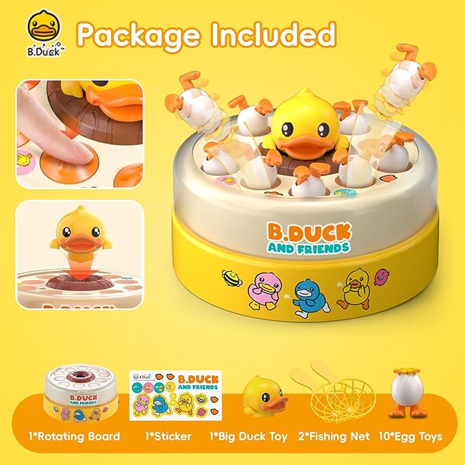 BDUCK+ Board Games for Toddlers Kids Toys Jumping Ducks Game for Kids 4-8 2 Players Family Board Game Interactive Educational Toy for Boys Girls Birthday Gifts for Age 3 &amp Up