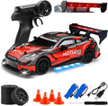 RC Drift Car 1:24 Scale Remote Control Vehicle for Kids2.4GHz 20KM/H 4WD High Speed RC Cars with LED Light Two Batteries &amp Drifting Tires Racing Sport Toy Cars for Adults Boys Girls Kids 8601RD