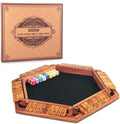 AMEROUS Upgraded 1-6 Players Shut The Box Dice Game Wooden Board Table Math Game with 16 Dice for Kids Adults Family Classroom Home Party or Pub