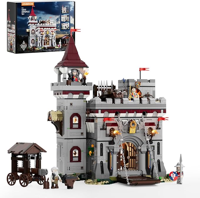Medieval Castle Armory Lighting Building Bricks Set - Middle Ages City Town Modular Collection Display Kit with Minifigures 2895 Pcs for Adults &amp Teens