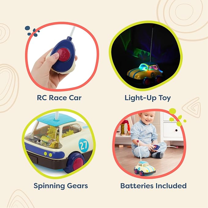 B. toys – Rally Ripster – Remote Control Car – RC Car for Toddlers Kids – Light – Up Toy Car – Toy Vehicle – 12+ Months