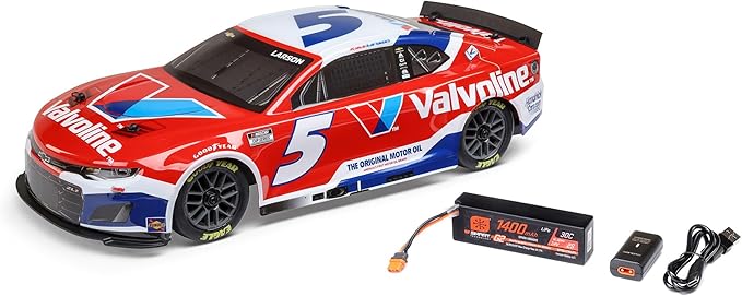 Losi 1/12 NASCAR RC Race Car Kyle Larson No. 5 2025 Valvoline Chevrolet ZL1 2S AWD RTR Brushed On-Road Battery &amp Charger Included Red LOS1122505