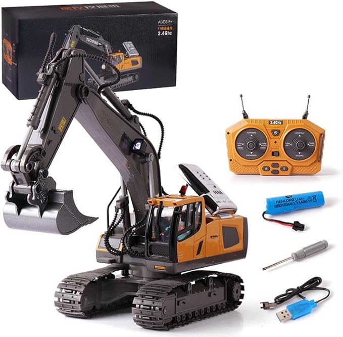 Mudsterz - Mudsterz Trucks Mudsterz Excavator 2.4GHz RC Construction Vehicle with Cool Lights and Real Sounds Realistic Engineering Design Metal Parts Little Builders Big Action (A1)