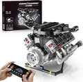 HIGH GODO V8 Engine Kit That Work Visible Car Engine Model Kit with Motor and Lights Build Your Own Car Engine Kit with App Control Kit STEM Project for Teens Adults 14+ (715 PCS)