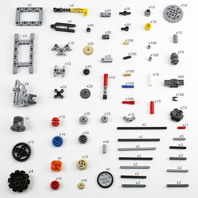 1533 PCS Technical Parts Building Block Accessories Vehicles Gears Cross Axles Wheels Connector Pieces Set Chain Link Pin Joint Shock Absorber MOC Toys