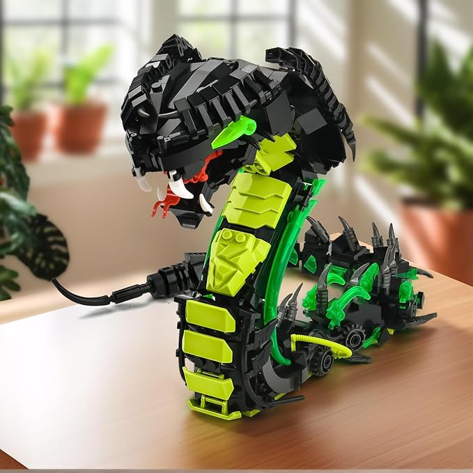 Mechanical Snake Building Sets Creative Snake Animal Collection Toy Adult Home or Office Decor STEM Building Toy Gift for Teens Girl and Boys 8-14 (689PCS)