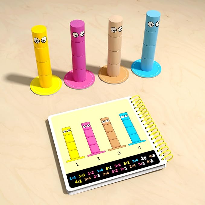 HABA Amanda's Alpacas Stacking Puzzle Game: 60 Logic Challenges and Brain Teaser Puzzles for Kids Ages 5+ Smart Games to Develop Fine Motor Skills &amp Problem Solving