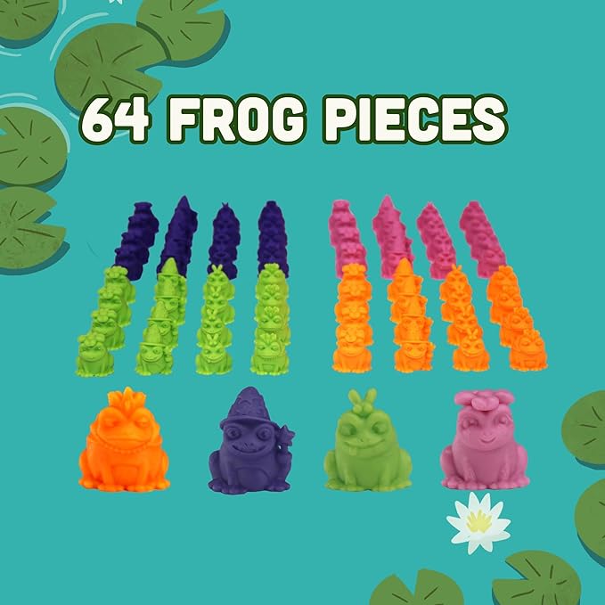 Frogs on Logs – A Fast-Paced Frog-Launching Board Game for Kids &amp Families – Match Aim &amp Launch Frogs – 2-4 Players Ages 8+ – Fun Family Game for Boys &amp Girls