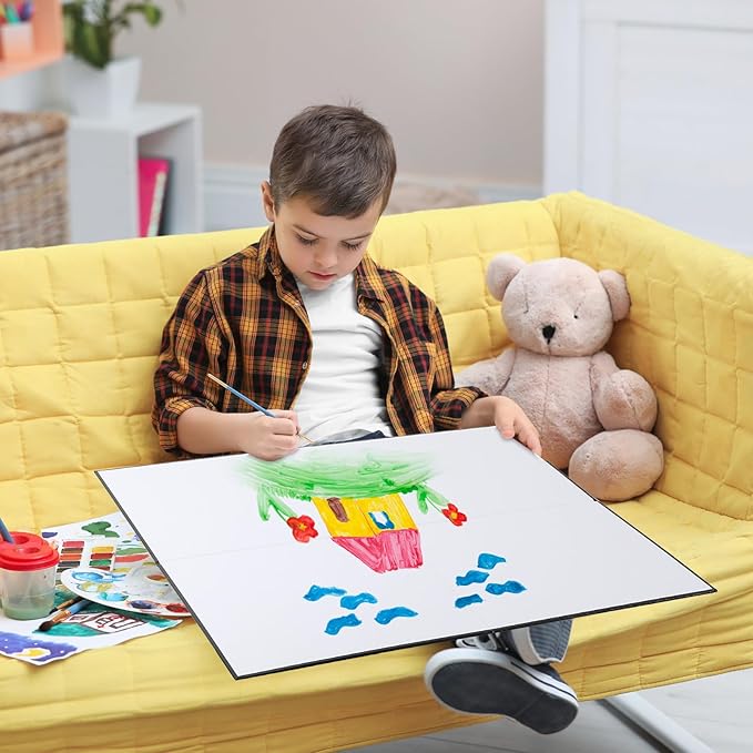Zhanmai 4 Pcs Folding Blank Game Board 20 x 20 DIY Create Make Your Own Game Board Blank Quad Fold Dry Erase Battle for Family School Classroom DIY Activities