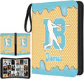 Personalized Ice Cream Drip Baseball Card Binder with Name &amp Number – Zipper Trading Card Album with Handle – Collector Case for Players &amp Fans (Ice Cream Drip Art #8)