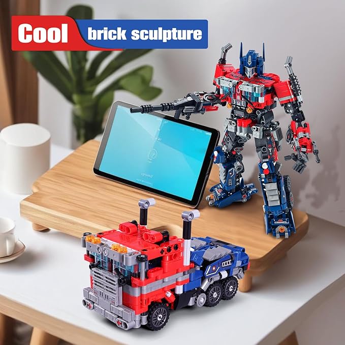 Transform Sets Robot Building Block Toys2 in 1 STEM Robotics Transforming Truck Mech Building kitCompatible with LegoChristmas Birthday Gift for Adults Boys Age 8-12 (Blue)