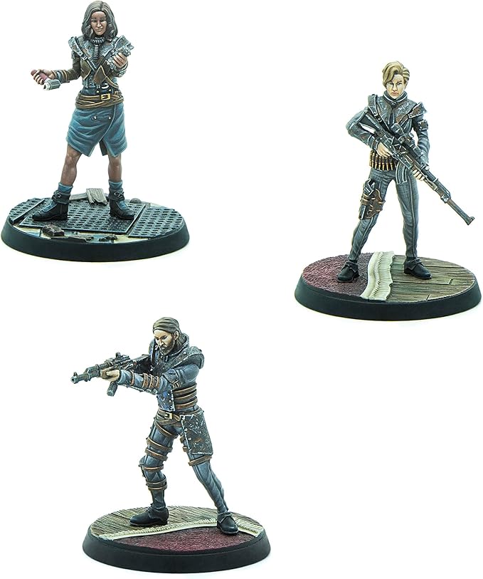 Modiphius Entertainment: Fallout: Wasteland Warfare Raiders - Operators Bosses - 3 Figures Nuka World Wave 32mm Multi-Part Resin Unpainted Mniatures
