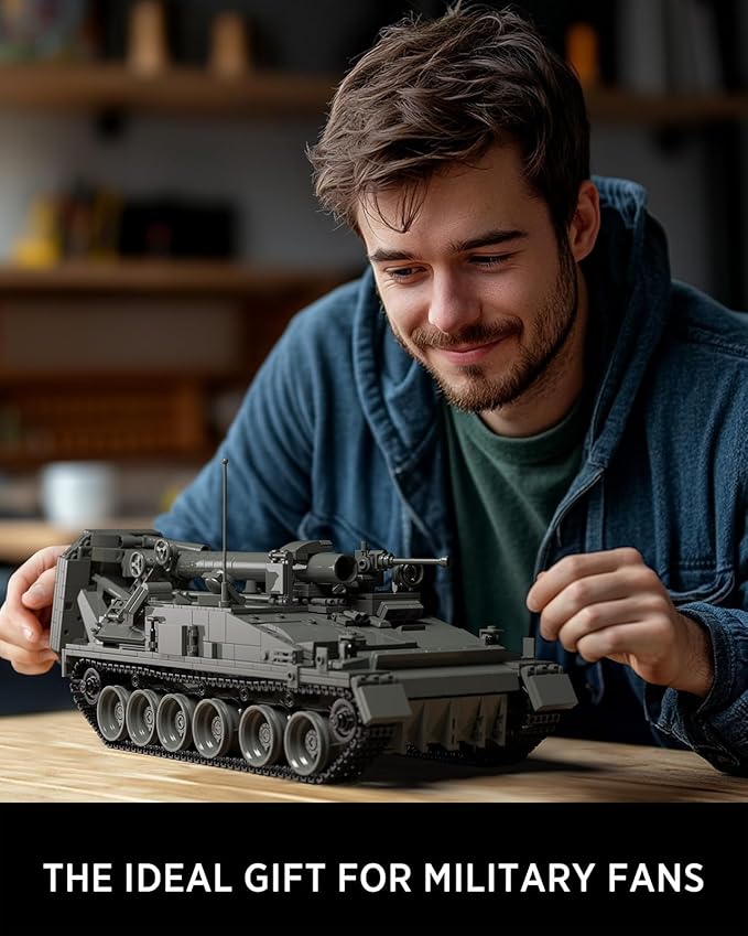 Nifeliz 2S4 Military Tank Building Model Self-Propelled Heavy Mortar Set for Adults Collectible Model to Build and Display Gift for Military Fans (1438PCS NF10291)