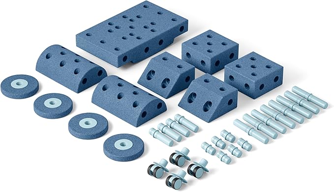 PLAYSMOL MODU Dreamer Set – Large Building Blocks for Toddlers &amp Kids 25 Different Creations Children Toys &amp Gifts Easy Assembly and Responsibly Made (Blue)