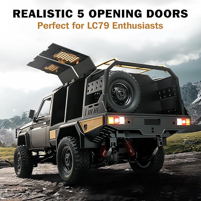 1/12 RC Rock Crawler MN-82S Toyota LC79 RC Pickup Truck 2.4GHz RC Rock Crawler 4x4 Remote Control Off Road Car RTF with Upgraded Chassis Hobby Grade Toy Gifts for Adults