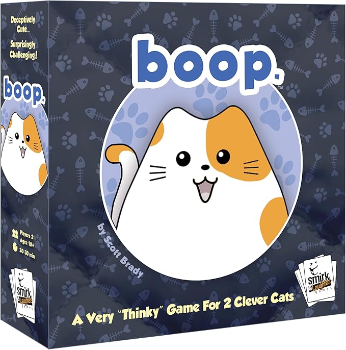 BOOP by Smirk and Dagger | Adorable 2 Player Cat and Kitten Strategy Game with 32 Wooden Pieces | Fast Tactical Puzzle Gameplay for Families Couples Kids and Adults | Ages 10+