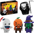 Halloween Pumpkin Ghost Witch Devil Building Blocks Kit for Kids Halloween Bricks Figures Set Toys Gifts for Kids Party Favors Goodie Bags Stuffers Easter Basket Stuffers Boys Girls 6 up