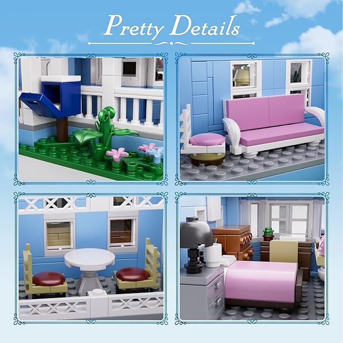 Gilmore House in Stars Hollow Luke’s Diner Lorelai Movie Building Block Toys Set Compatible with Lego Gift Decor and Collectibles for Family Sitcom TV Fans Girls Female Women Adult(1107 PCS)