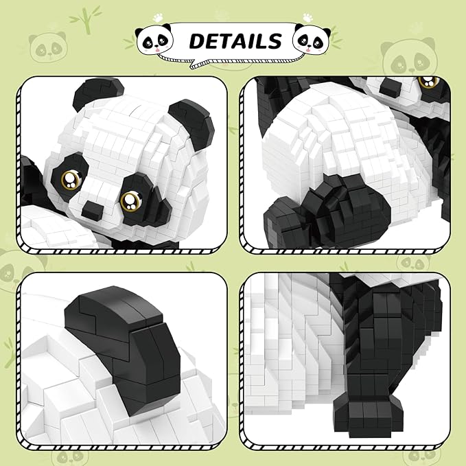 QLT QIAOLETONG Mini Building Blocks Animals Sets for Goodie Bags 1154 PCS Micro Mini Panda Building Toy Bricks for Adults Party Favors for Teens 14+ Birthday Gift for Boys Girls Carnival Prizes