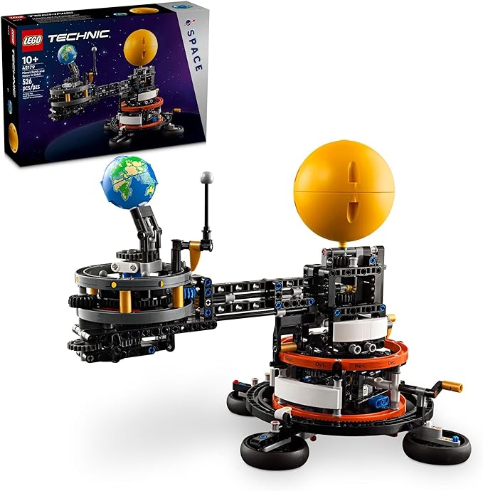 LEGO Technic Planet Earth and Moon in Orbit Building Set Outer Space Birthday Gift for 10 Year Olds Solar System Toy for Imaginative Independent Play Room Décor for Boys &amp Girls 42179