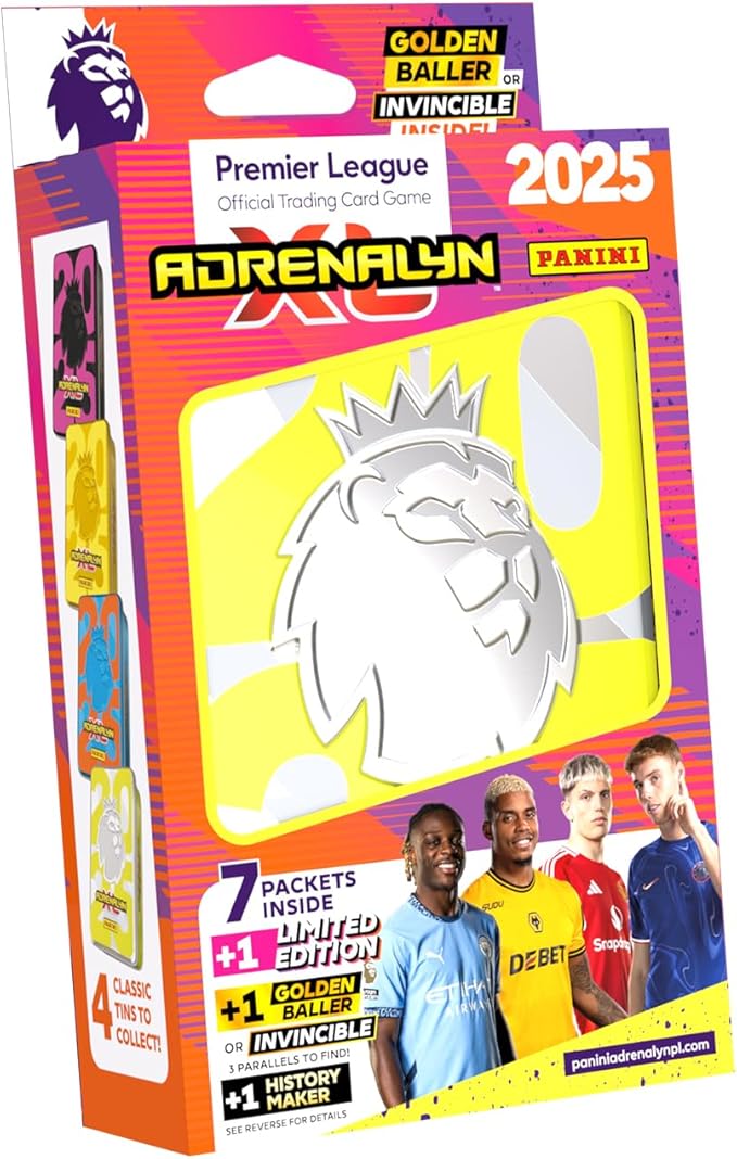 Panini Premier League 2024/25 Adrenalyn XL Classic Tin - 59 Cards 1 Limited Edition 1 Golden Baller/Invincible 1 History Maker - Trading Cards