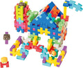 Advanced 3D Interlocking Soft Building Blocks for Kids 100+ Pcs STEAM Construction Set with Figures &amp Pets Sensory Educational Toy for Preschoolers 3-8 with Building Manual &amp Storage Bin