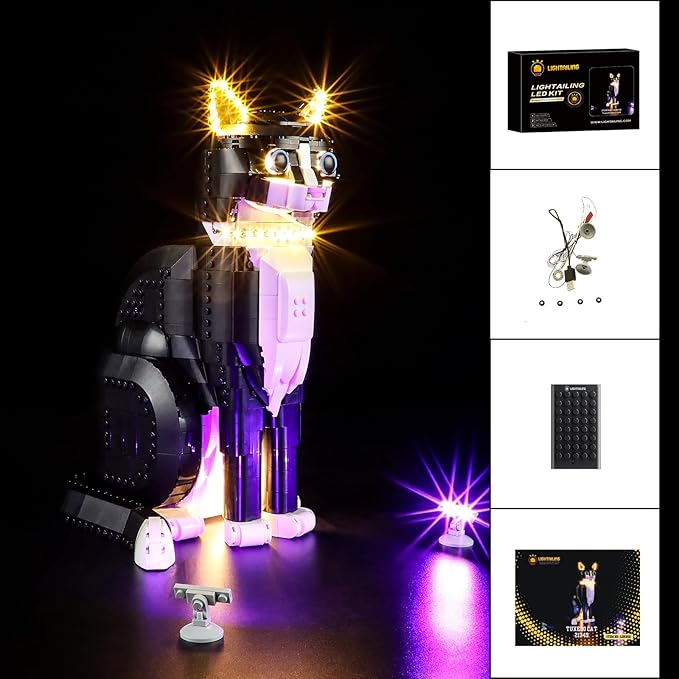 LIGHTAILING Light for Lego-21349 Tuxedo Cat - Led Lighting Kit Compatible with Lego Building Blocks Model - NOT Included The Model Set