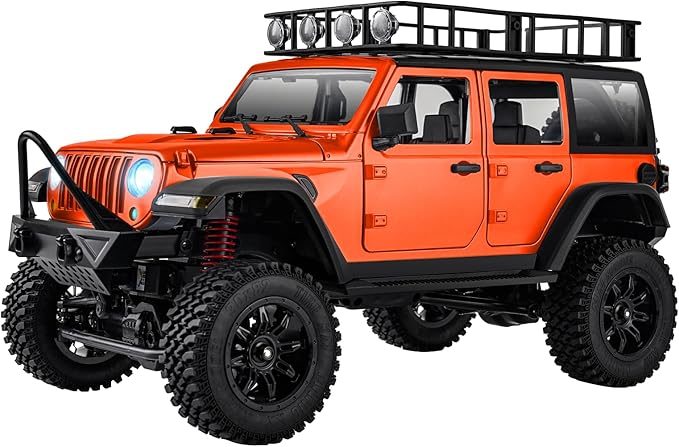 ARRIS 1/12 RC Crawler MN-128 RC Rock Crawler 4x4 4WD RC Jeep Truck 2.4GHz Remote Control Off Road Car with LED Lights for Adults Hobby Grade RTF Toy Vehicle Gifts