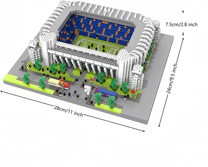 Madrid Style Soccer Stadium Model Micro Mini Diamond Block Kit for Adult Assemble Football Field Brick Set Puzzle Toy