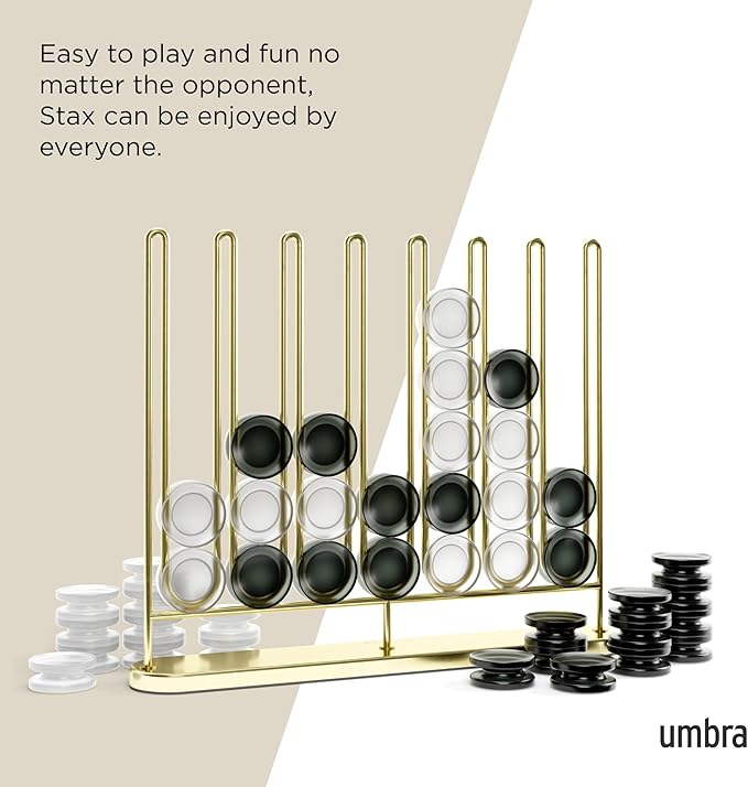 Umbra STAX Four-in-a-Row Game Brass