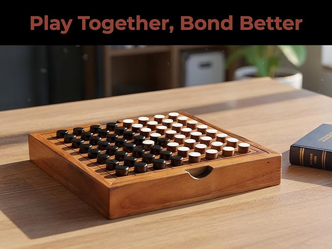 BSIRI Classic Board Game Othello Strategy Games of Family Games for Adults and Senior Wooden Classic Game with Black and White Wood Pieces and Great Gifting