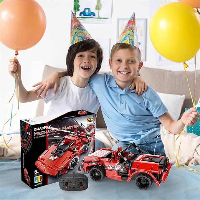 GMAOPHY STEM Building Toys for Kids Age 5 6 7 8 9 10 11 12 Years Old 2 in 1 Remote Control Racer Car Engineering Kits Early Learning Building Blocks Christmas Birthday Gift for Boys Girls Age 8-12