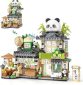 MindBox City Tea House Building Blocks Set Openable Panda Construction Tea Shop Building Toys for Boys Girls Age 8+ 860pcs Mini Bricks