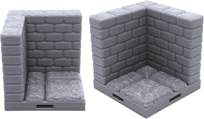 EnderToys Locking Dungeon Tiles - Masonry and Stone Wargame Terrain for Tabletop 28mm Miniatures 3D Printed Scenery