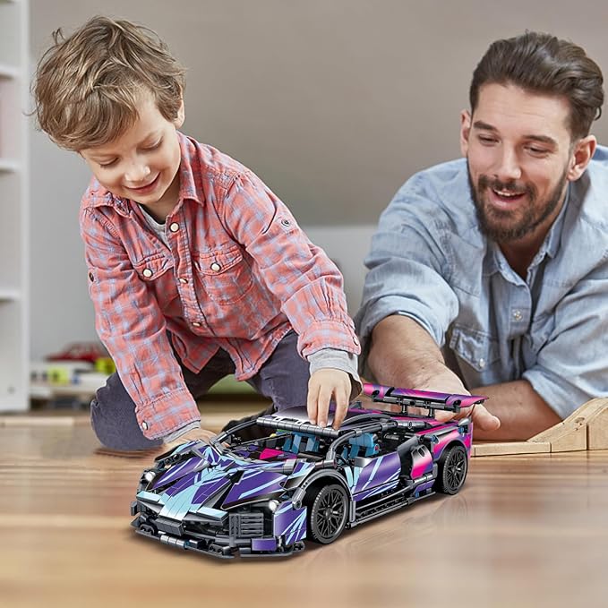 1329 Piece Sports Car Building Blocks Toys Boys or Adults Kits 1:14 Race Car Model Building Set Adult Collectible Model Cars Set to Build STEM Super Cars Sets for Boys Girls Age 6-12 8-14