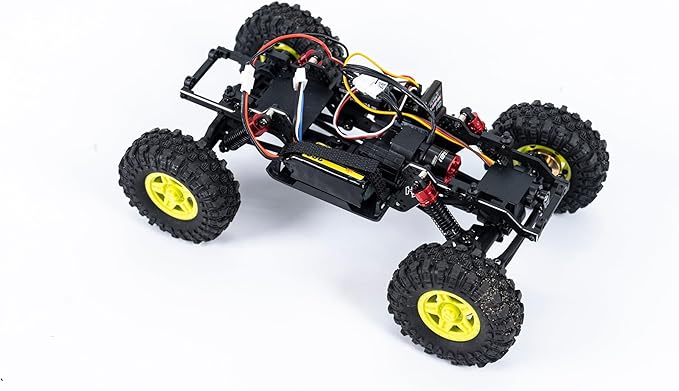 HOBBYPLUS Helidirect 1/18 RC Crawler - CR18P PRO Brushless Juice Up 4x4 RTR w HBW Electronics 2.4GHz 4CH TX 3S Lipo Battery - Remote Control Car 1/18 RC Rock Crawler 4WD Off-Road for Adults - Yellow