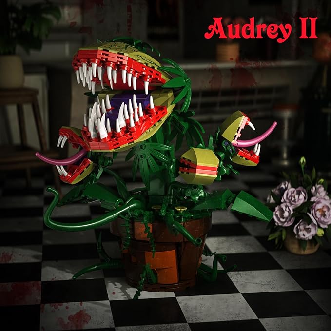 Millionspring Piranha Plant Audrey II 2 Building Blocks Set Toys Kit Horrors Flower Shop Decoration Valentine Gift for Tv Film Fans Families Friends 12+ On Halloween Birthday Christmas