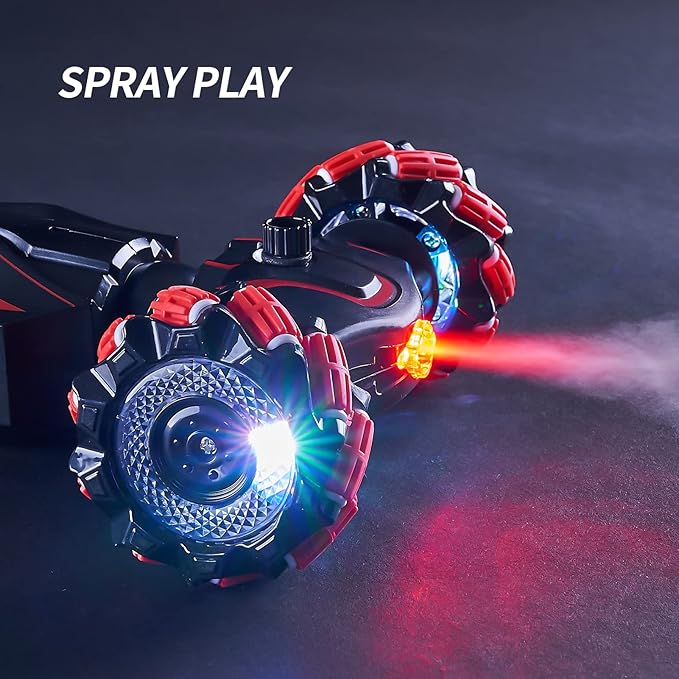 4WD Remote Control Gesture Sensor CarHand Controlled RC Stunt CarDouble-Sided Vehicle 360° Rotation with Light and Music Spray Watch Toy Cars for Boys &amp Girls Birthday