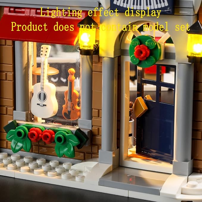 LED Light Kit Compatible with Lego Holiday Main Street - Lighting Set for Creator 10308 Building Model (Model Set Not Included)