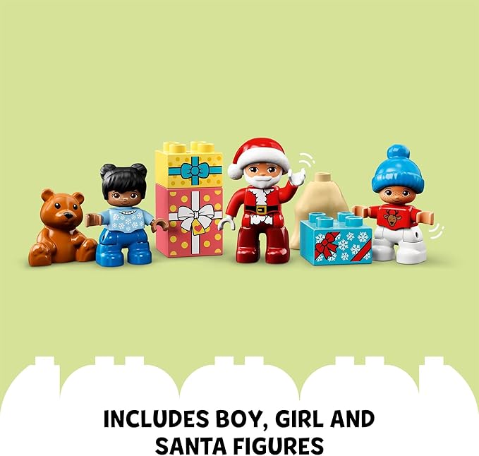 LEGO DUPLO Santa's Gingerbread House Building Set Christmas Toy for 2 Year Old Boys and Girls Includes Santa Claus Figure Stocking Filler Idea Great Gift for Toddlers 10976