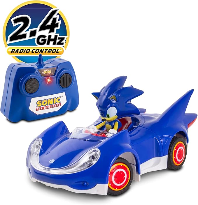 Sonic &amp Sega All-Stars Racing RC: Sonic - NKOK (681) 1:28 Scale 2.4GHz Remote Controlled Car 6.5 Compact Design Officially Licensed Sega Sonic The Hedgehog Battery Powered Ages 6+