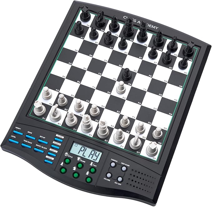 Talking Chess Academy with Voice Teaching System Electronic Chess Set with Strong Magnetic Pieces Electronic Chess Board with Rating ELO 2000 Smart Chess Board Great for Brain Training