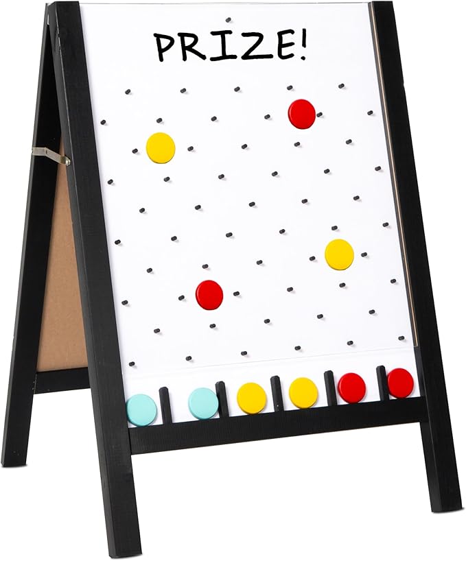 Ilyapa Board - Large Portable Prize Drop Game for Events and Trade Show - 21 x 30 Inch Double Sided - Wooden A-Frame Whiteboard Sign Eraser