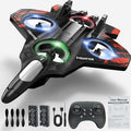 Foam Remote Control Airplanes RC Planes with Light RC Airplane Fighter Jet 360° Flip Stunt Roll Drones for Men Remote Control Plane (Red)